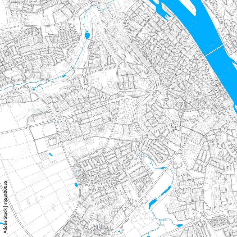 Mainz, Germany high resolution vector map