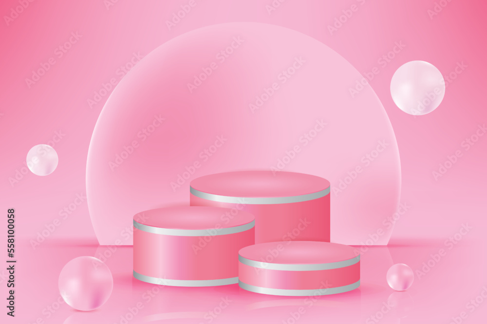 3d pink podium showcase reflection modern 3d pink podium showcase reflection modern