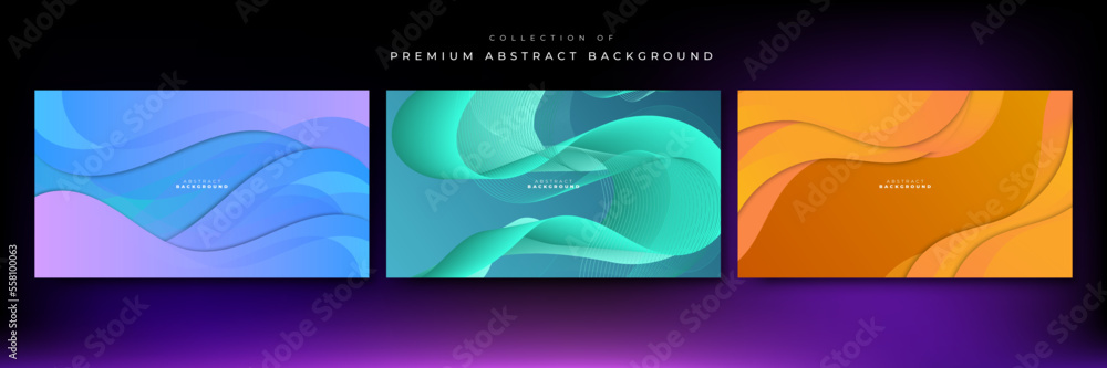 Set of abstract colorful background. Design template for business presentation background.