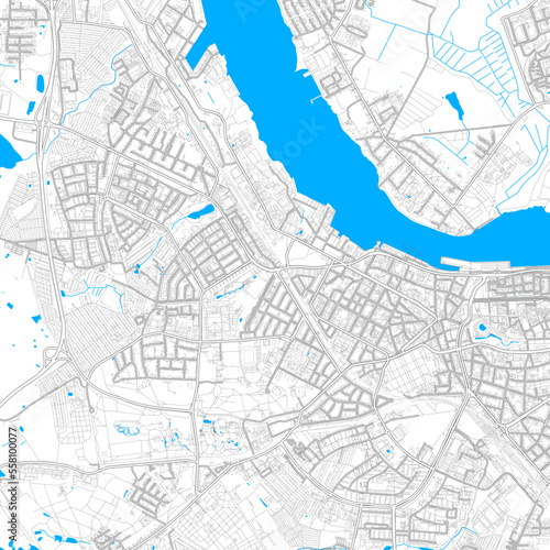 Rostock, Germany high resolution vector map