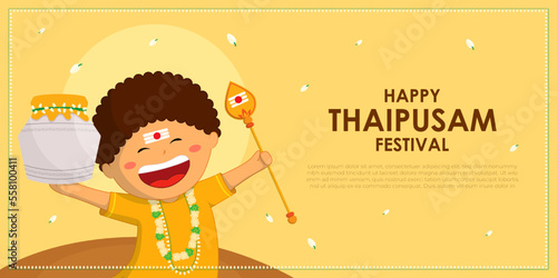 Vector illustration concept of Happy Thaipusam or Thaipoosam greeting