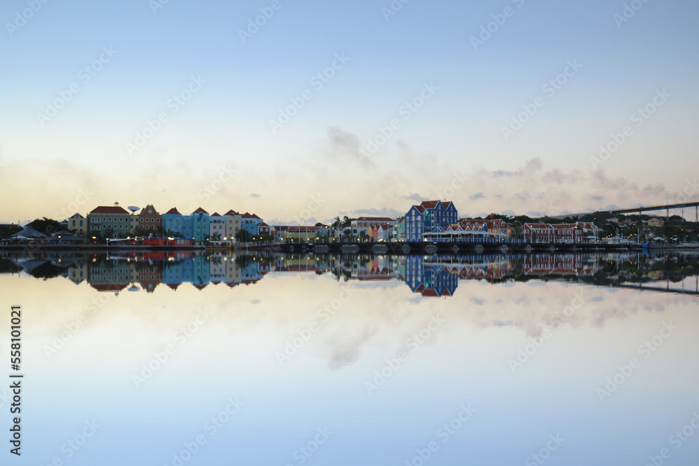 the city of willemstad on the island of Curaçao in the caribbean sea