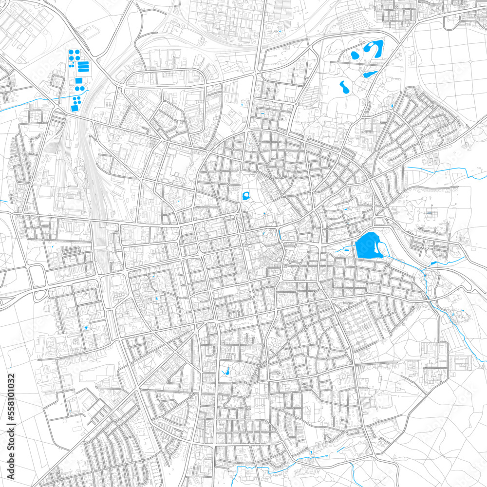 Darmstadt, Germany high resolution vector map