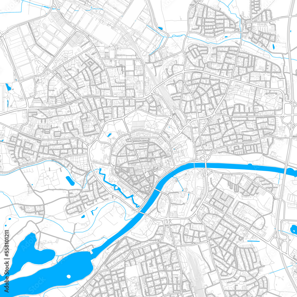 Ingolstadt, Germany high resolution vector map