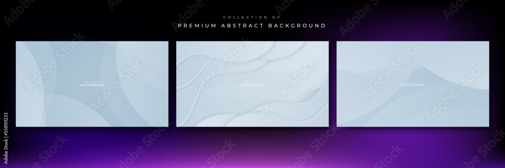 Set of white and light blue abstract background Set of white and light blue abstract background