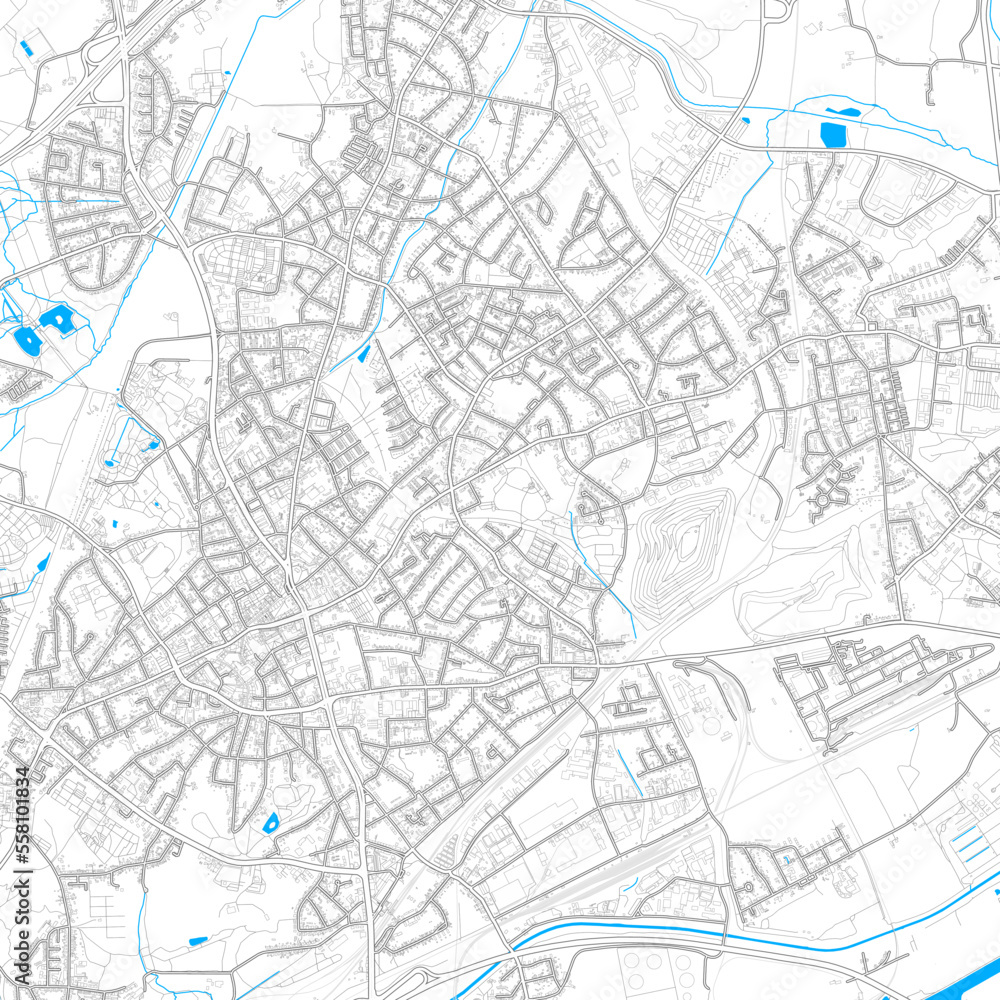 Bottrop, Germany high resolution vector map