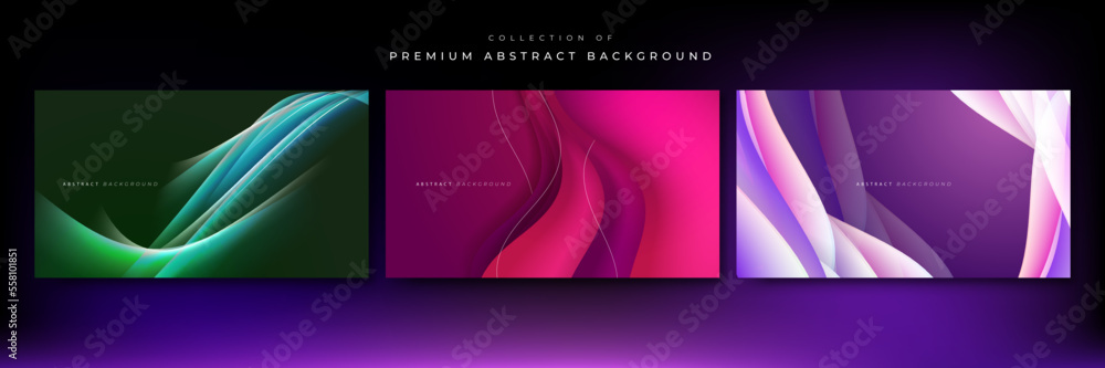 Set of modern abstract background set, minimal template design with wave. Colorful geometric background, vector illustration. Set of modern abstract background set, minimal template design with wave. Colorful geometric background, vector illustration.