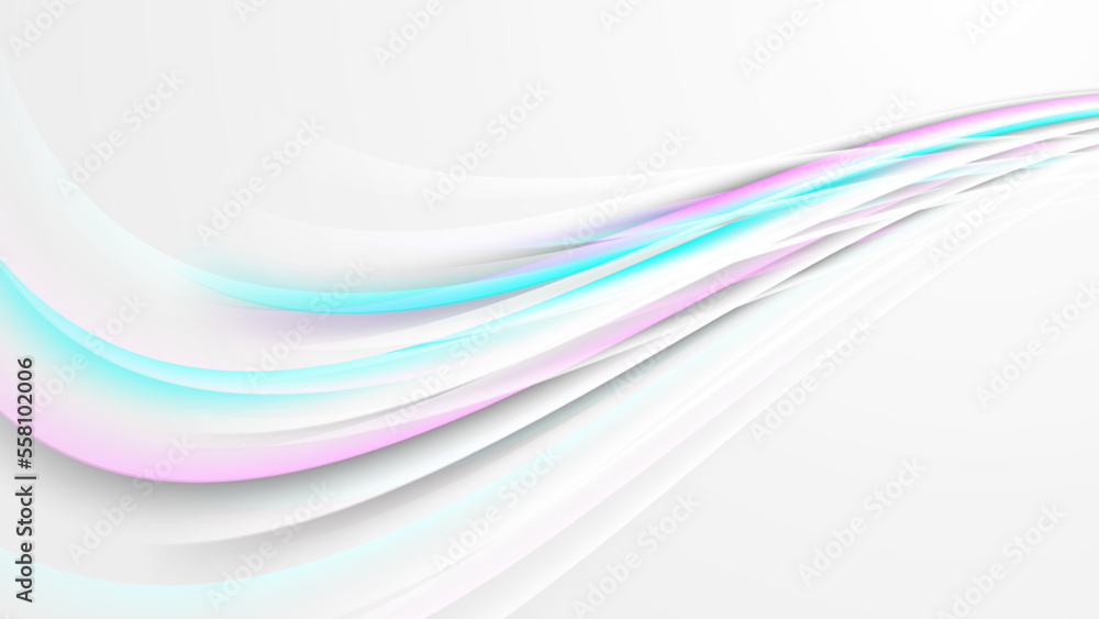 Abstract 3d white background with neon light waves Abstract 3d white background with neon light waves