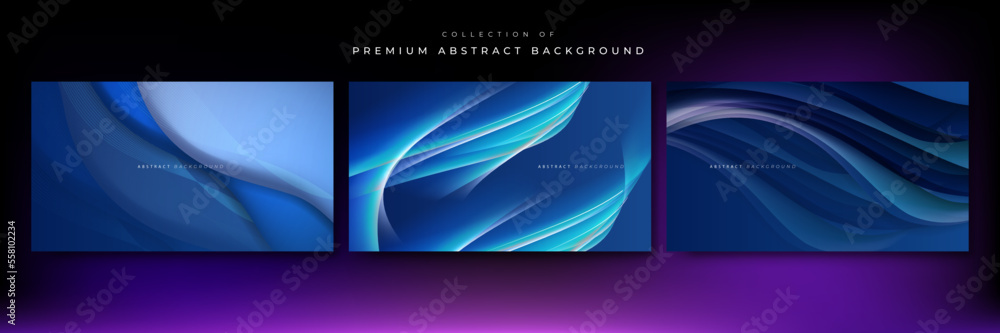 Set of 3d modern wave curve abstract presentation background Set of 3d modern wave curve abstract presentation background