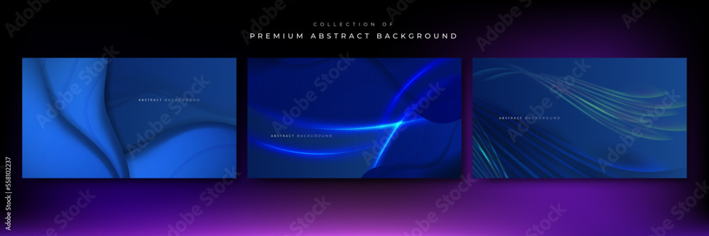 Set of 3d modern wave curve abstract presentation background Set of 3d modern wave curve abstract presentation background