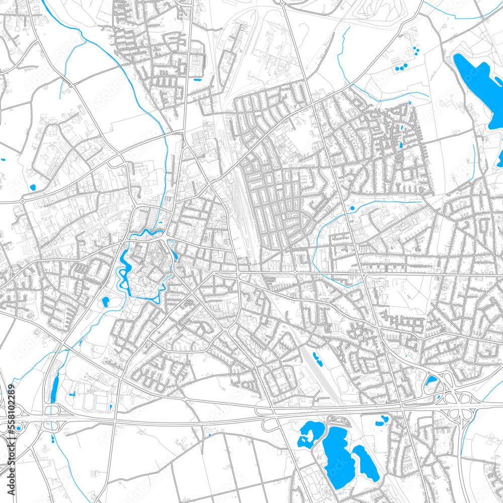 Moers, Germany high resolution vector map