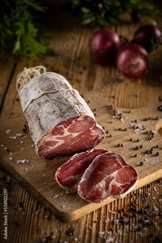 Obraz na plátne Air-cured pork meat coppa
