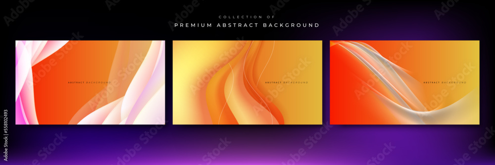 Naklejka premium 3d modern wave curve abstract presentation background. Luxury paper cut background. Abstract decoration, orange pattern, halftone gradients, 3d Vector illustration. Orange background