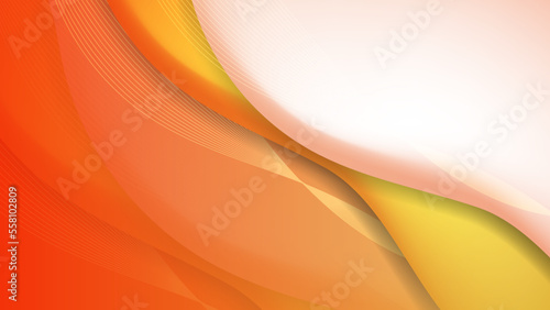 3d modern wave curve abstract presentation background. Luxury paper cut background. Abstract decoration, orange pattern, halftone gradients, 3d Vector illustration. Orange background