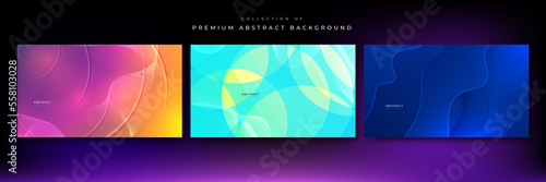 Modern abstract background set, minimal presentation design. Colorful geometric background, vector illustration.
