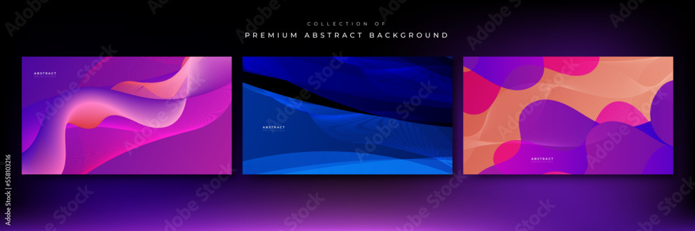 Modern abstract background set, minimal presentation design. Colorful geometric background, vector illustration.