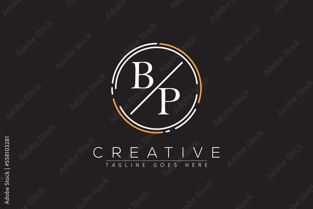 letter bp elegant and luxury Initial with circle frame minimal monogram ...
