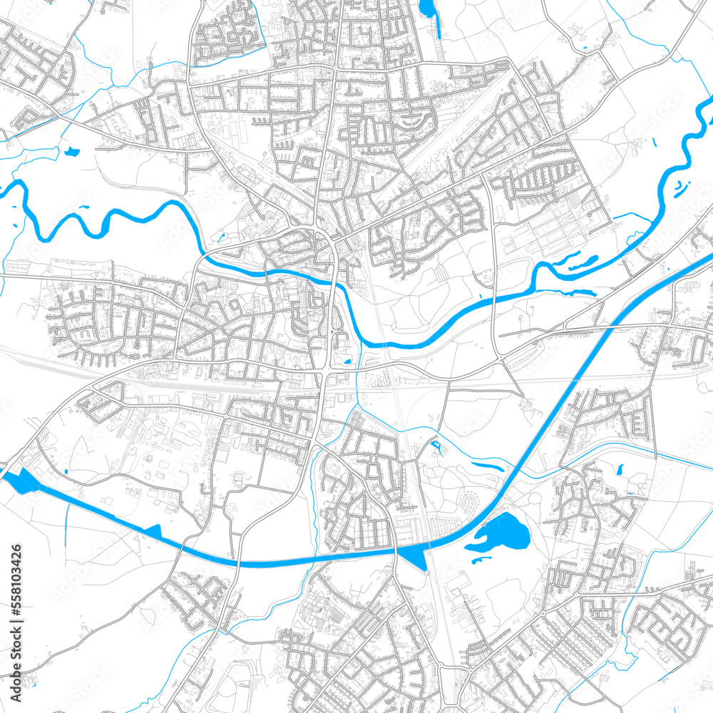 Lunen, Germany high resolution vector map