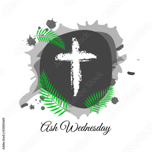 Vector illustration of Ash Wednesday Christian holy day banner