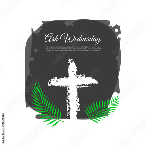Vector illustration of Ash Wednesday Christian holy day banner