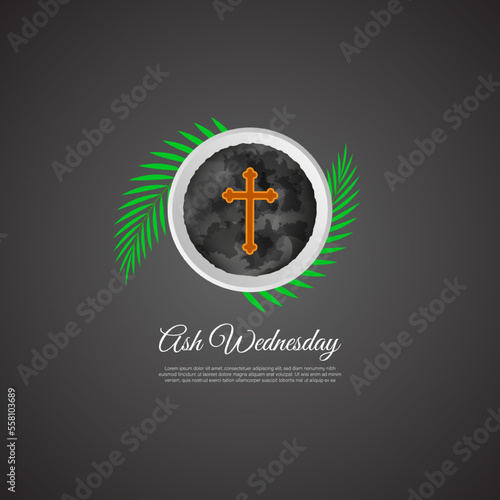 Vector illustration of Ash Wednesday Christian holy day banner