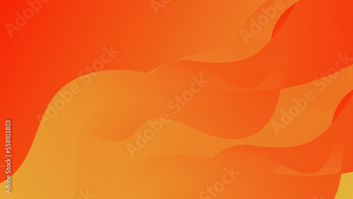 3D modern wave curve abstract presentation background. Luxury paper cut background. Abstract decoration, orange pattern, halftone gradients, 3d Vector illustration. Shiny orange yellow background