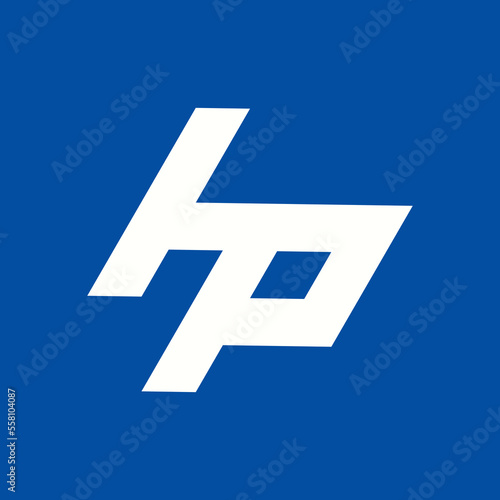 Initial HP monogram logo with modern concept isolated on blue color suitable for your business and company