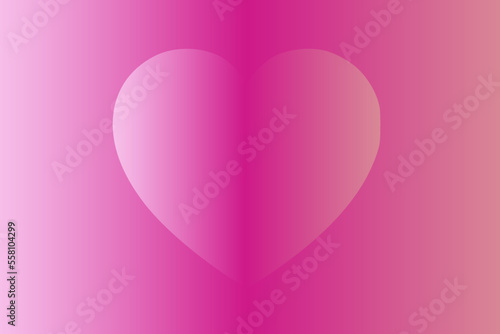 Abstract romantic and love vector background with heart in gradient colors