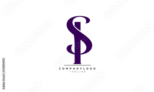 Alphabet letters Initials Monogram logo SI, SI INITIAL, SI letter