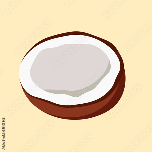 stylized half of a coconut