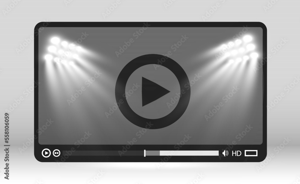 Video media player. Interface for web and mobile applications. Vector illustration, EPS10. Video media player. Interface for web and mobile applications. Vector illustration, EPS10.