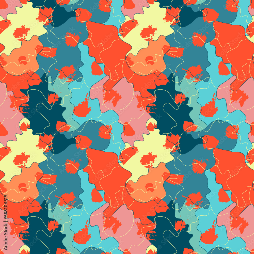 Seanless unusual pattern with wave colorful shapes