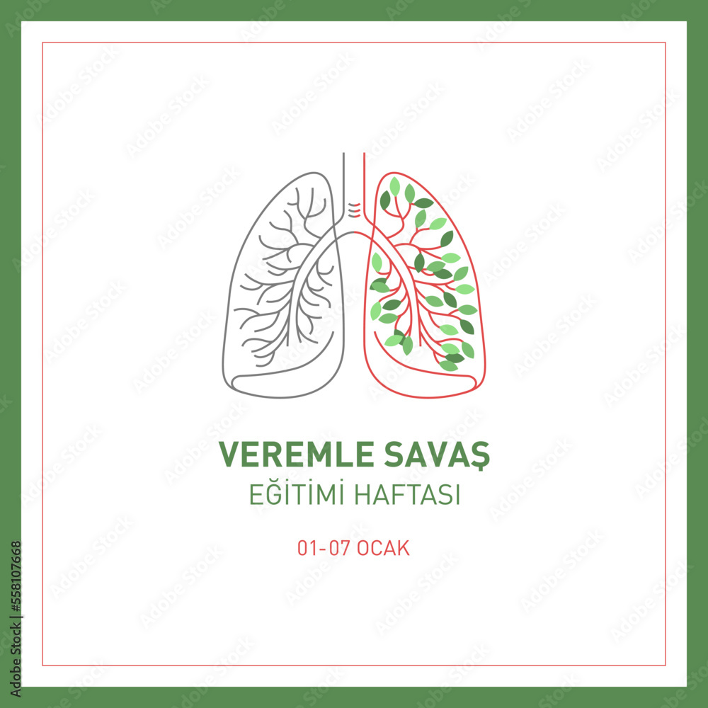 01-07 ocak veremle savas egitimi haftasi (tuberculosis training week 01-07 january) concept design vector illustration 01-07 ocak veremle savas egitimi haftasi (tuberculosis training week 01-07 january) concept design vector illustration
