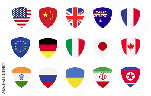 flags in shield frame icons sign design Free Download flags in shield frame icons sign design - GFXLoad