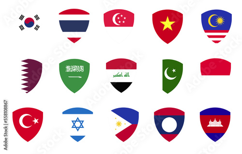 Free Download flags in shield frame icons sign design - GFXLoad