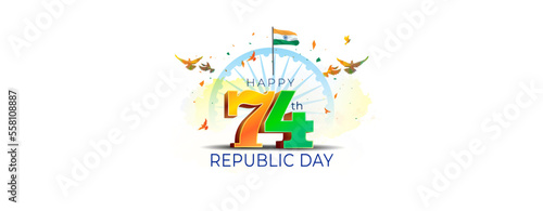 Obraz na plátně Happy Republic day of India concept