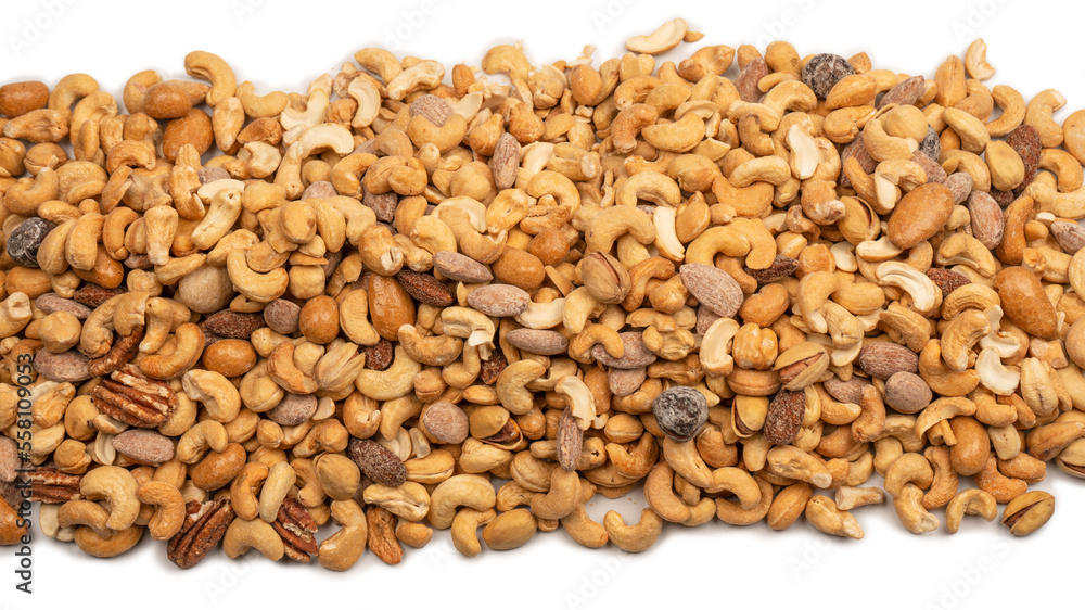 A group of almonds, pistachios, walnuts, macadamia, cashews. A group of almonds, pistachios, walnuts, macadamia, cashews.