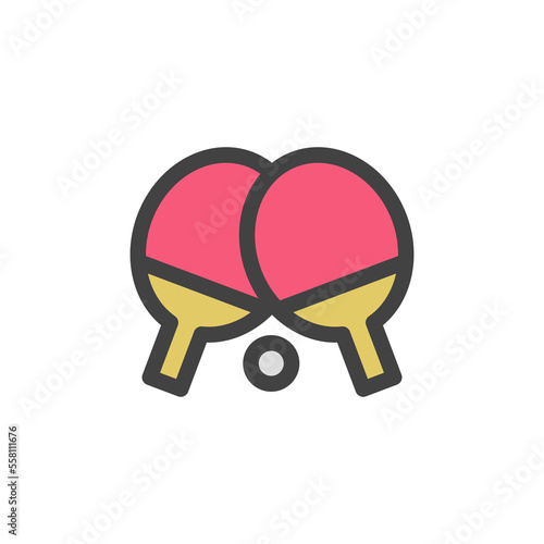 Table Tenis Icon. Ping Pong Logo. Vector Illustration. Isolated on White Background.