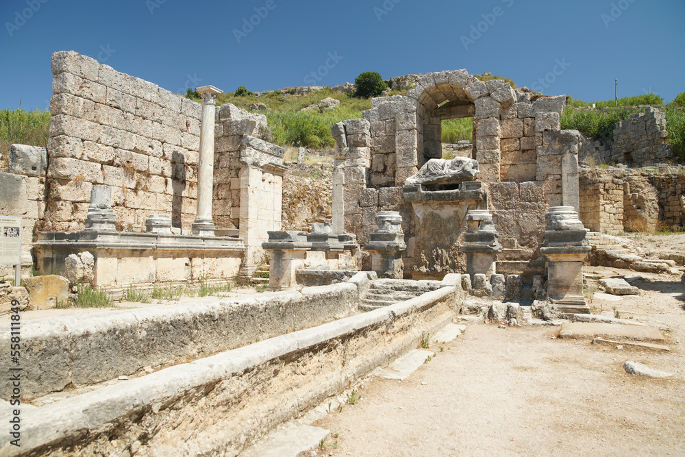 Nymphaeum in Perge Ancient City in Antalya, Turkiye