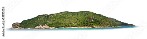 Isolated transparent landscape of a distant island