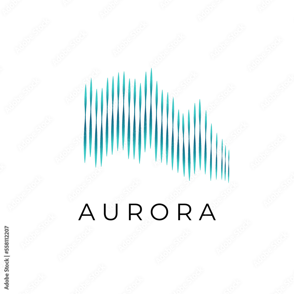 Aurora Simple Illustration Logo With Beautiful Color Waves