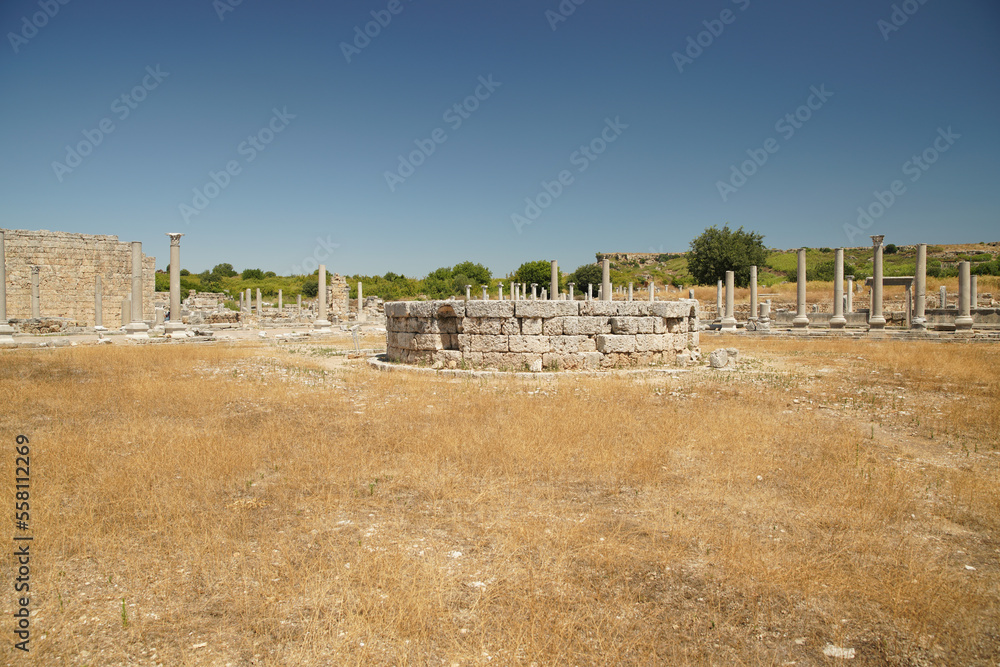 Agora of Perge Ancient City in Antalya, Turkiye
