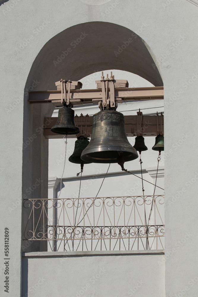 Obraz premium Big bells on a white wall