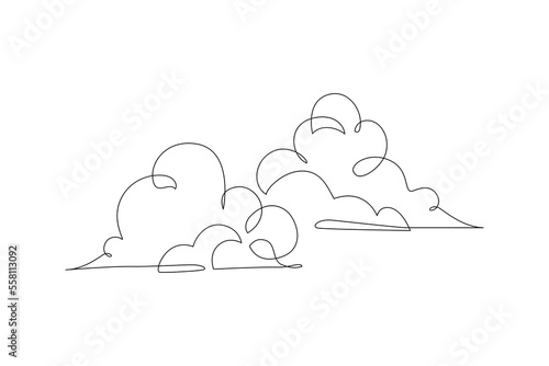 Abstract sun and clouds continuous line art drawing. Cloudy weather concept. © Tanya Syrytsyna