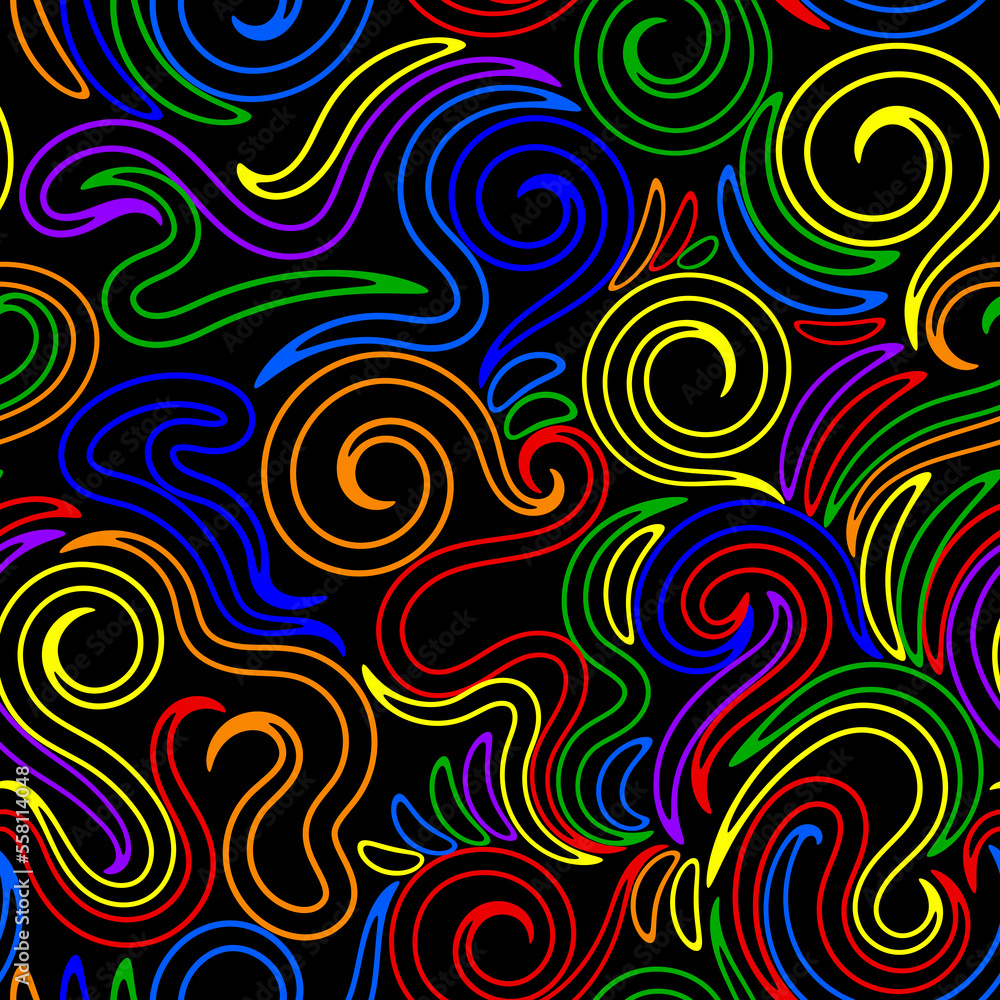 Twisted colorful seamless fantasy abstract line pattern Twisted colorful seamless fantasy abstract line pattern