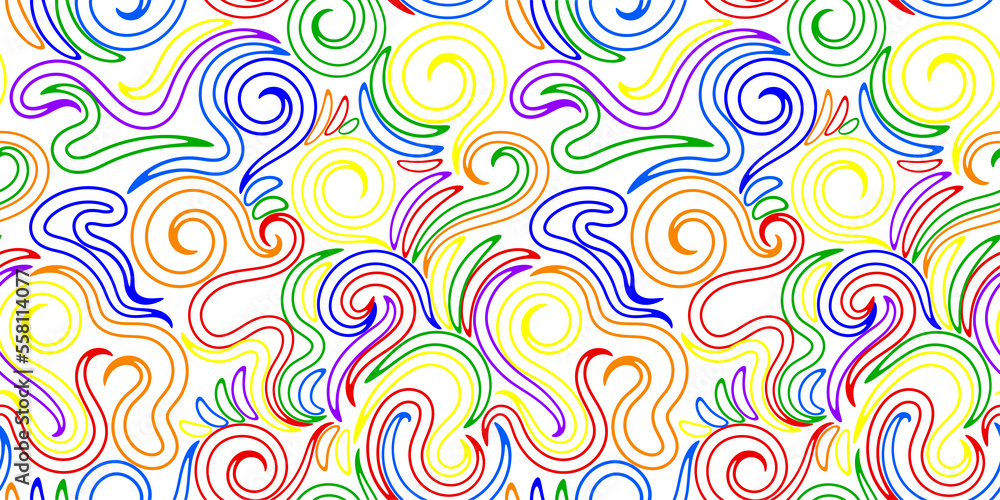 Twisted colorful seamless fantasy abstract line pattern Twisted colorful seamless fantasy abstract line pattern