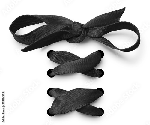 Satin Shoe Lace with Transparent Background