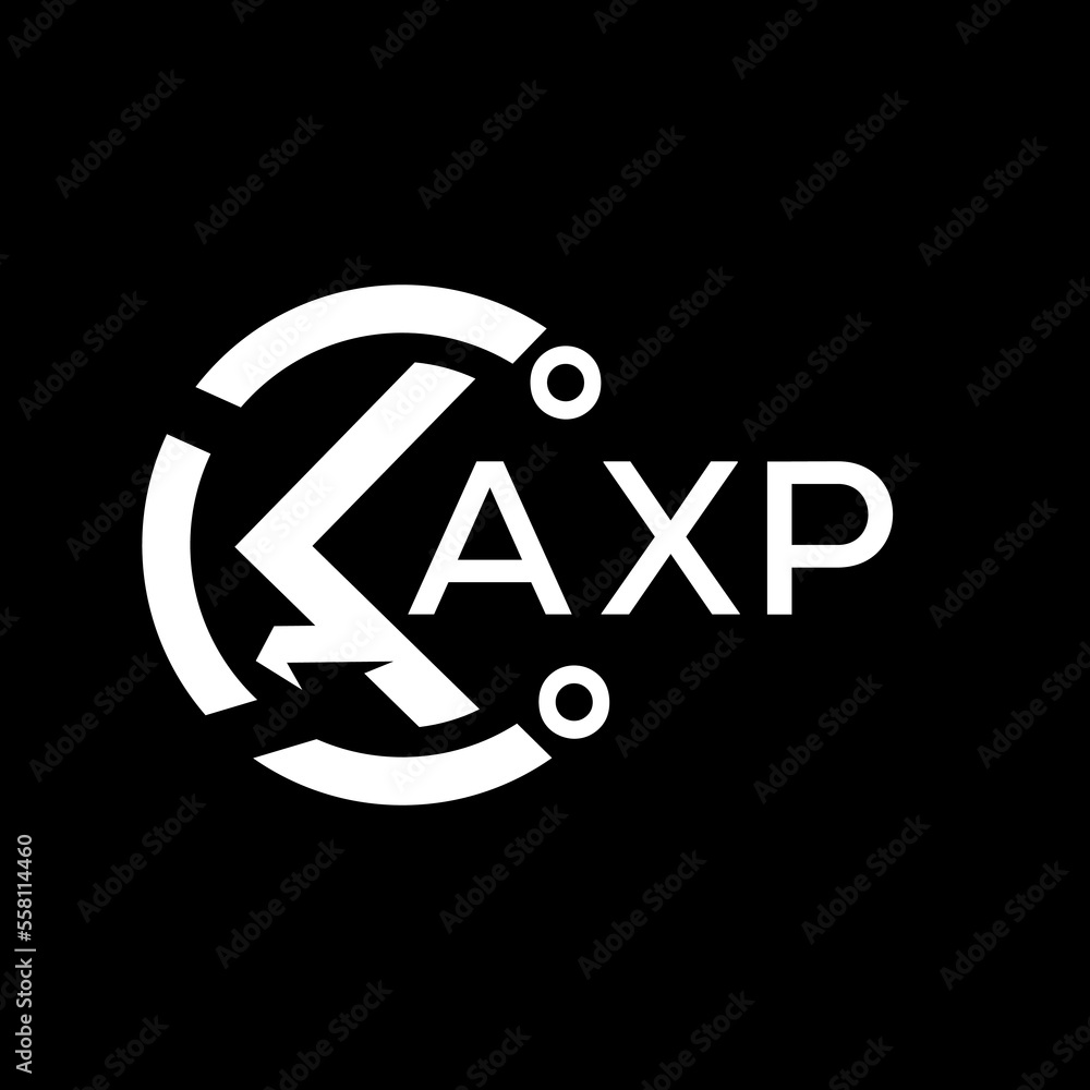 AXP letter logo. AXP white image on black background. AXP vector logo ...
