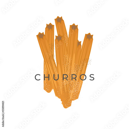 Churros Simple Illustration Logo With Powdered Sugar
