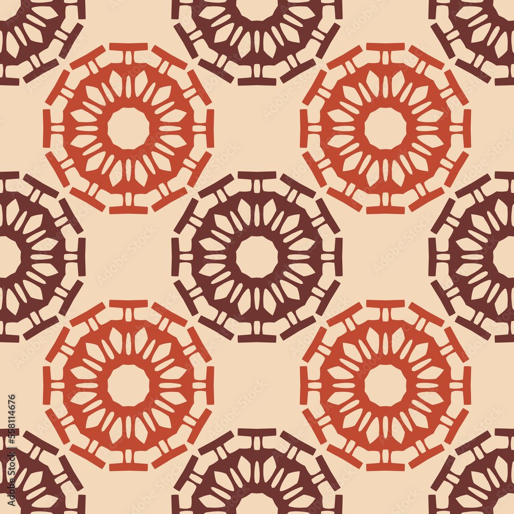 Seamless pattern with geometric ornament.